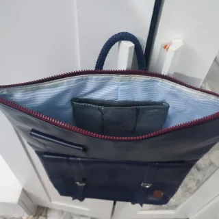 Zaino uomo in pelle blu