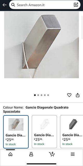 Gancio appendiabiti moderno acciaio inox