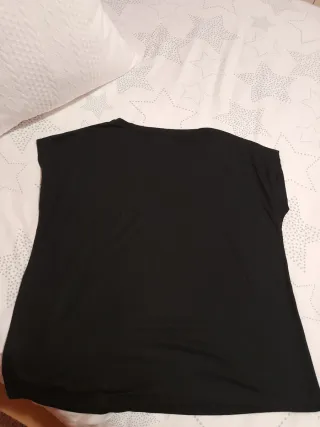 Camiseta Negra con Palmeras Lentejuelas Talla L