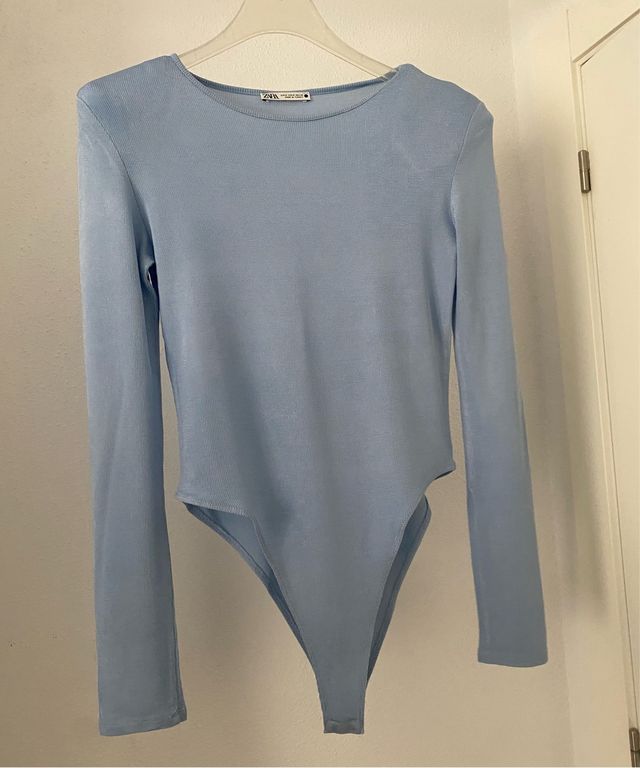 Body Zara manga larga azul M