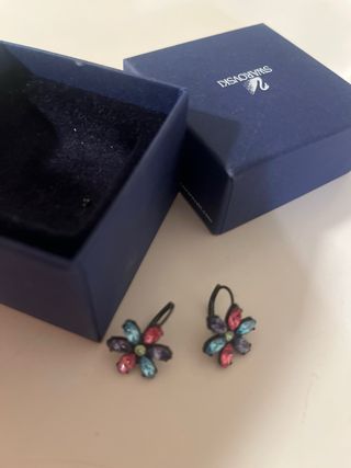 Pendientes colgantes Swarovski Flor Cristales