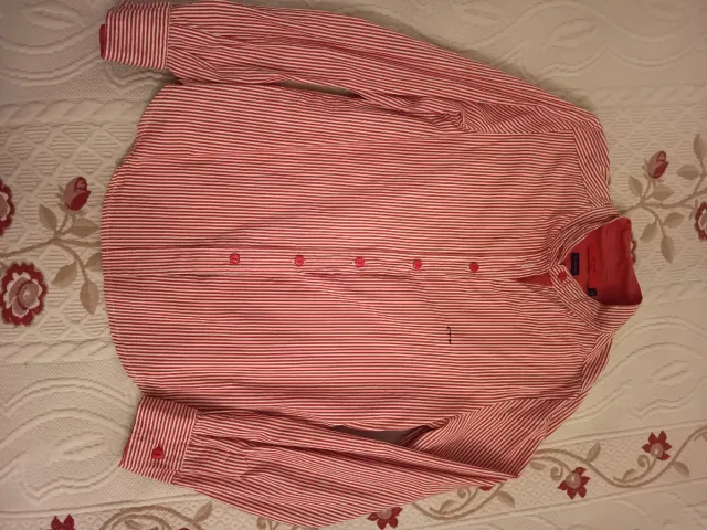 Camisa Cortefiel Rayas Rojas y Blancas