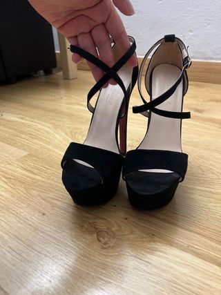 Tacones negros plataforma talla 38