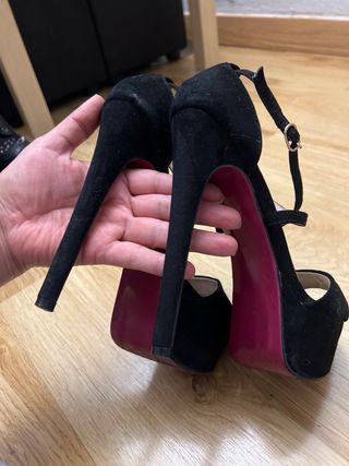 Tacones negros plataforma talla 38