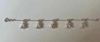 Pulsera Plata 5 Ángeles Colgantes