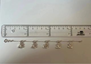 Pulsera Plata 5 Ángeles Colgantes