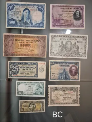 Lote 37 Billetes Españoles Antiguos desde 1920...