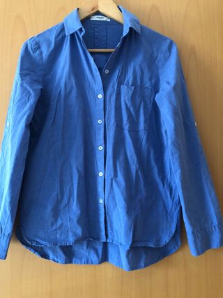 Camisa Mango azul manga larga