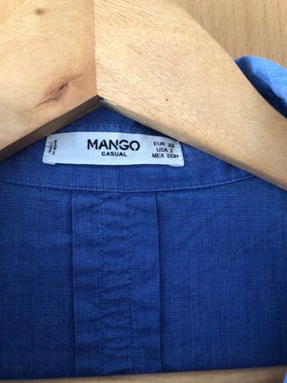 Camisa Mango azul manga larga