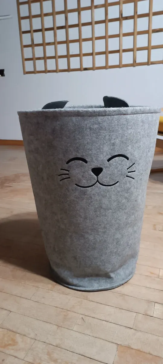 Cesto Ropa Sucia Diseño Gato Gris