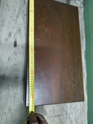 Caja cubertería madera antigua