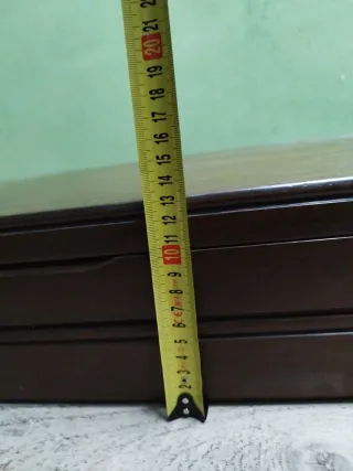 Caja cubertería madera antigua