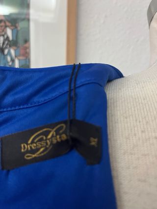 Vestido fiesta lentejuelas tul azul XL