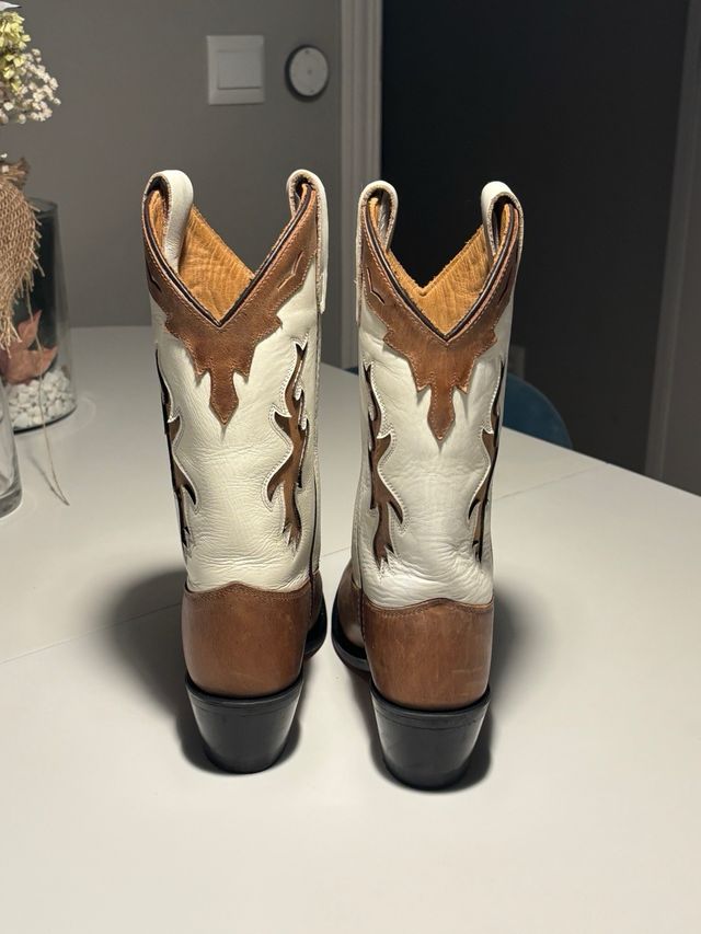 Botas Cowboy Boot Stock Piel Marrón/Blanco