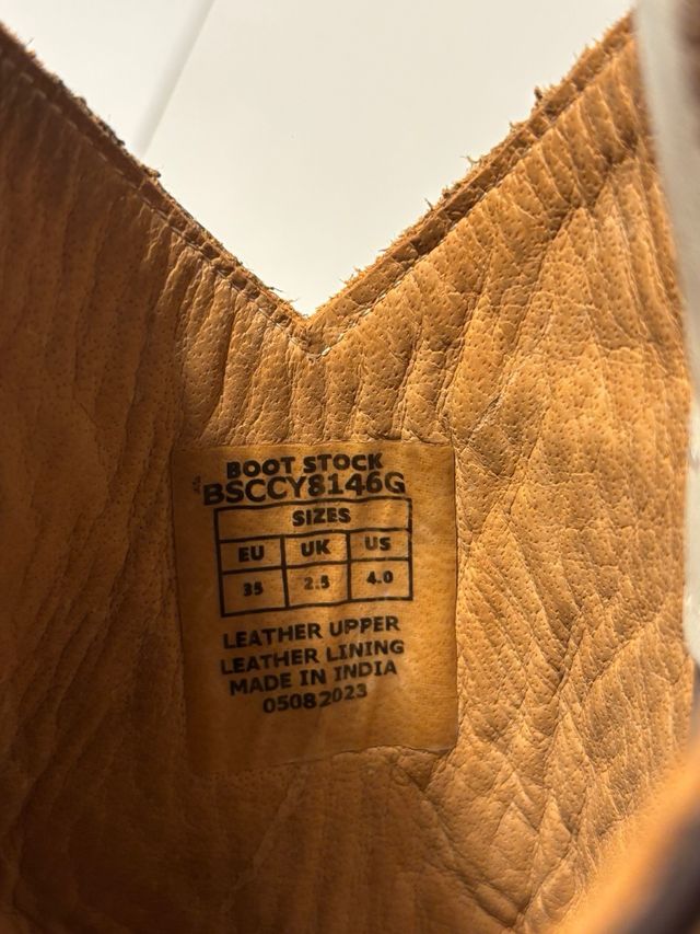 Botas Cowboy Boot Stock Piel Marrón/Blanco