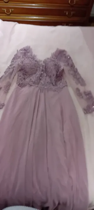 Vestido de fiesta largo morado/rosa