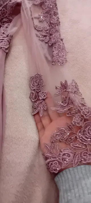 Vestido de fiesta largo morado/rosa