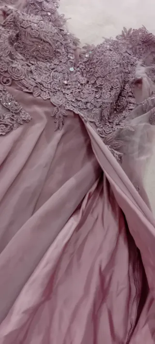 Vestido de fiesta largo morado/rosa