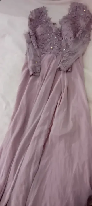 Vestido de fiesta largo morado/rosa