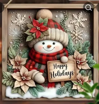 Targa Buon Natale Pupazzo Neve da appendere