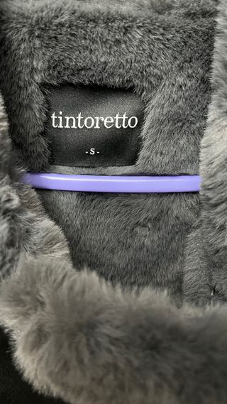 Chaqueta Tintoretto Negra Forro Pelito Gris Mujer