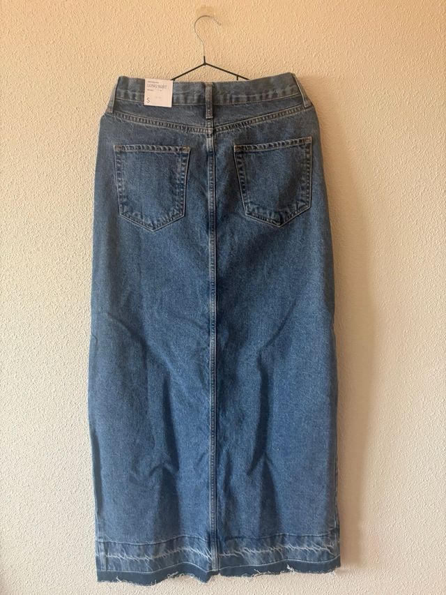 Falda Maxi Denim con Abertura