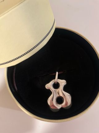Colgante Tous Oso Plata y Cordón Marrón
