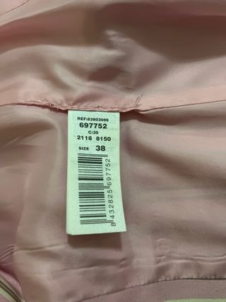 Chaqueta rosa con rayas marrones