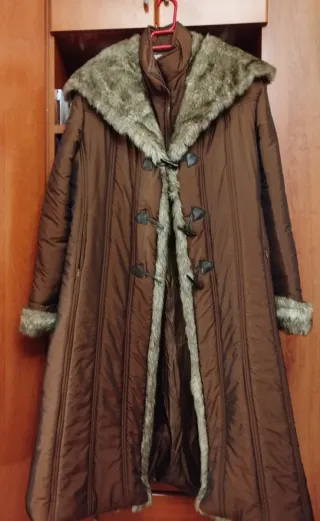 Abrigo largo mujer marrón