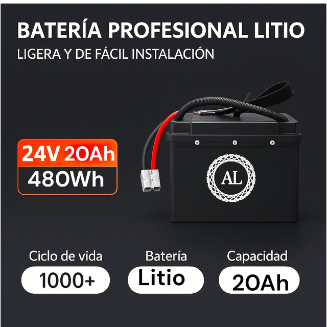 Batería Litio Profesional 24V 20Ah 480Wh