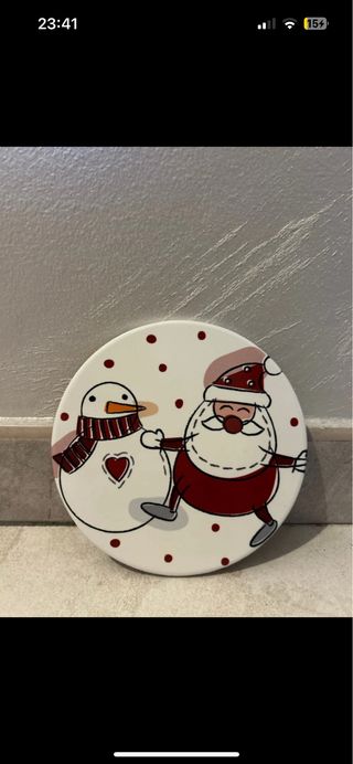 Sottopentola Natale Ceramica Babbo Natale Pupazzo