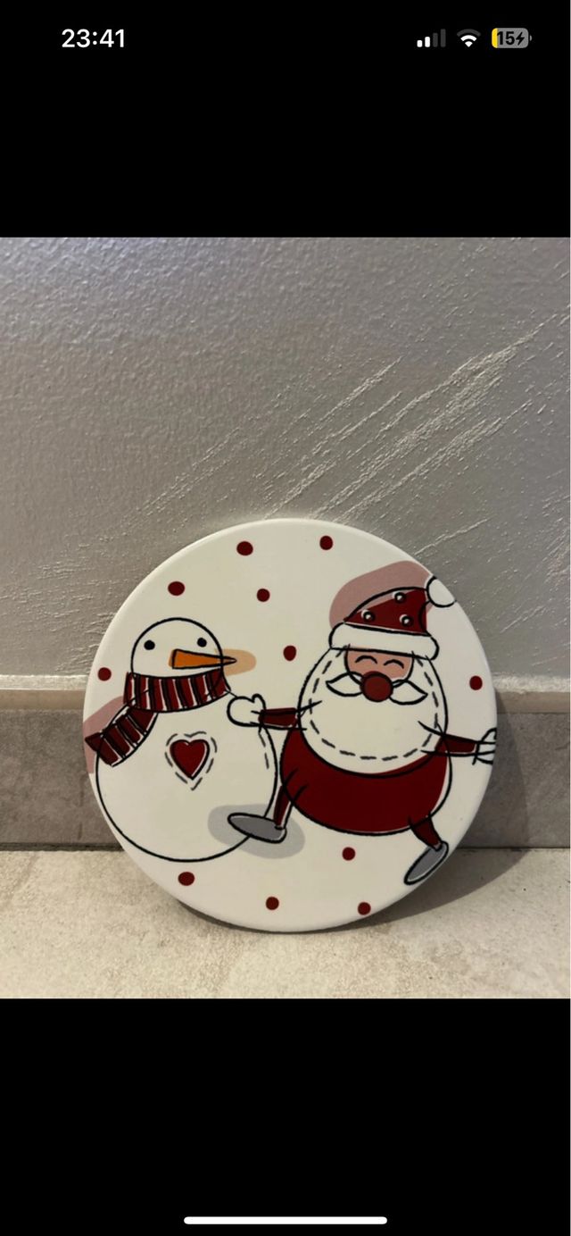 Sottopentola Natale Ceramica Babbo Natale Pupazzo