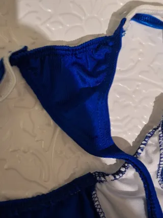 Calzoncillo tanga para hombre Azul/Blanco lencería