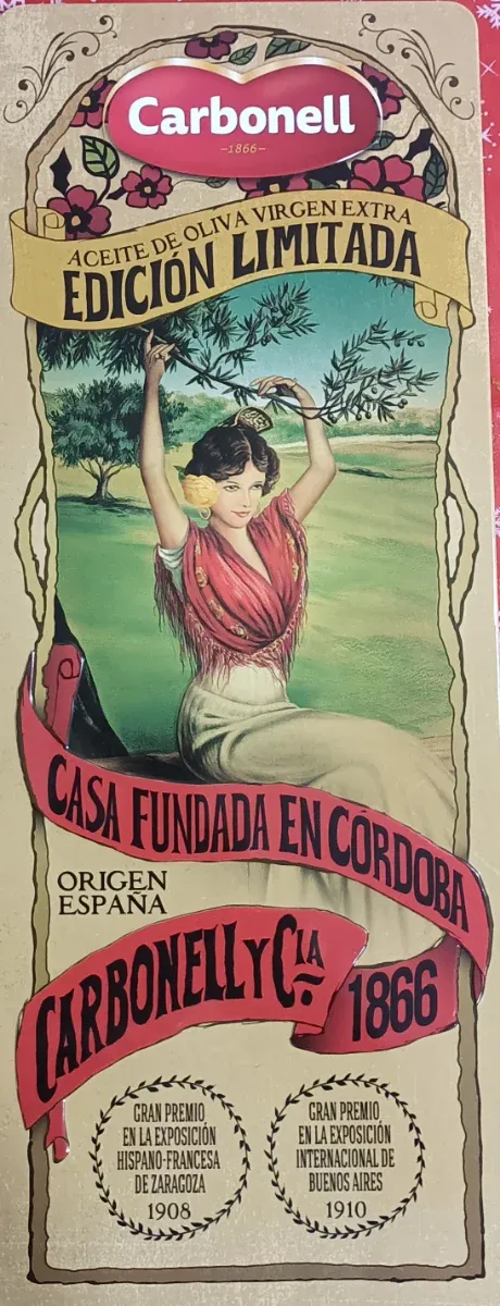 Cartel Vintage Carbonell Aceite Oliva Virgen Extra