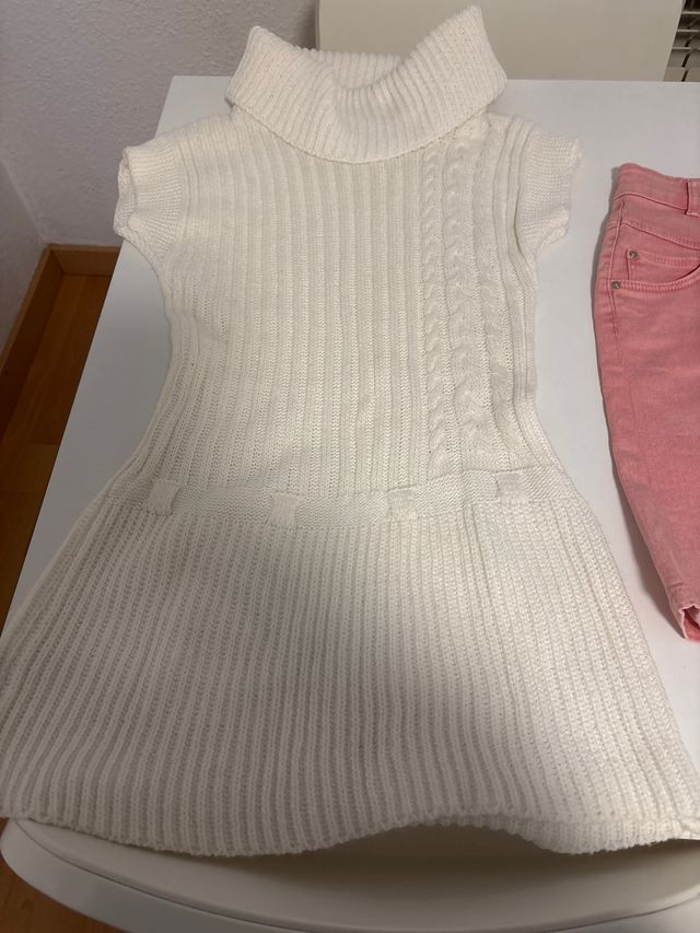 Vestido de punto blanco + complementos