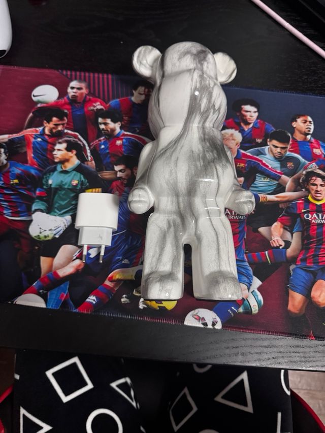 Figura Oso Cristal Mármol Gris Blanco