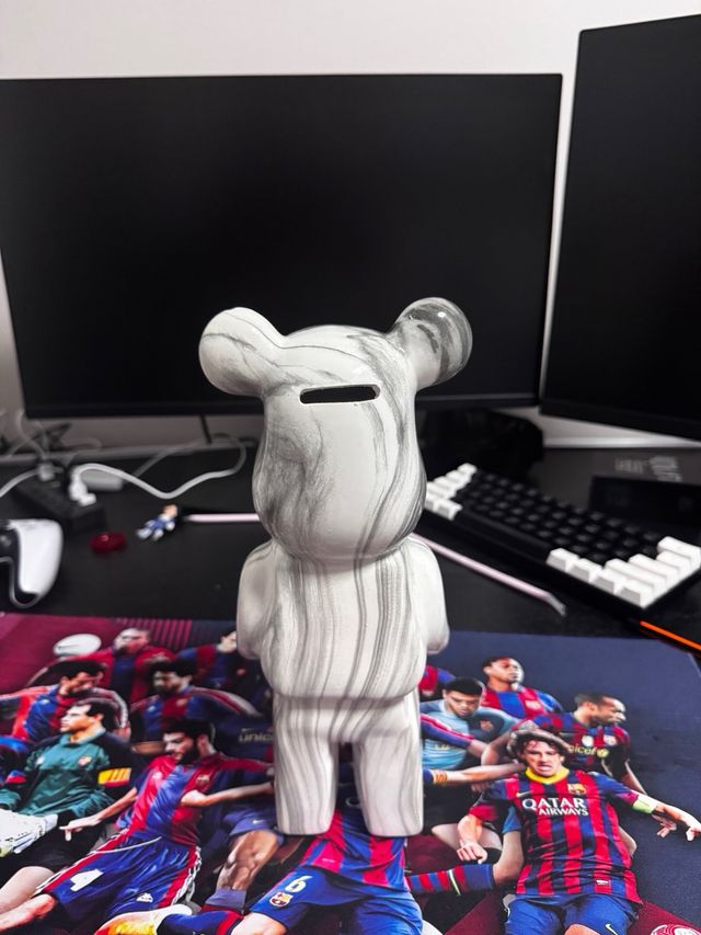 Figura Oso Cristal Mármol Gris Blanco