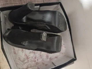 Botines negros tacón invierno talla 40 piel