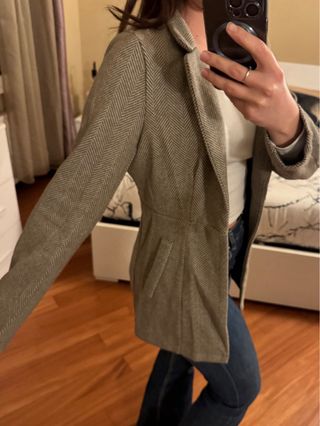 Cappotto blazer fantasia chevron