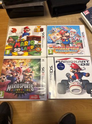 Lote 4 Carátulas Nintendo DS/3DS Mario