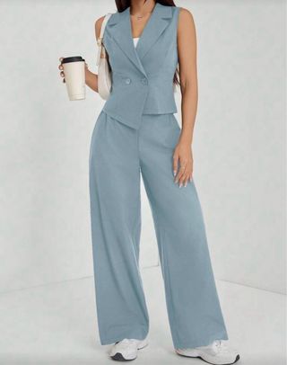 Conjunto chaleco y pantalón ancho