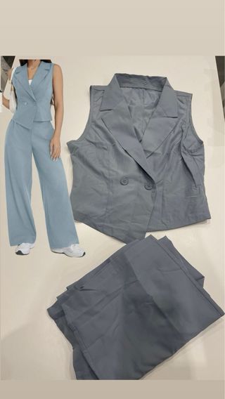 Conjunto chaleco y pantalón ancho