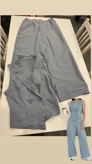 Conjunto chaleco y pantalón ancho