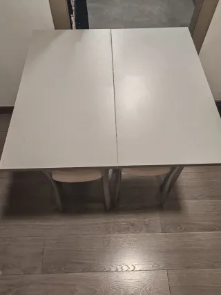 Mesa de cocina cristal y madera