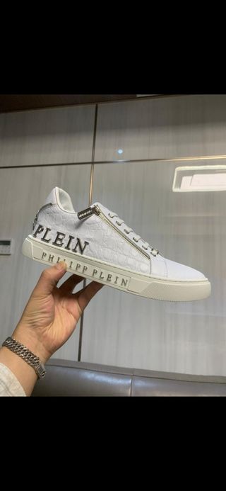 Scarpe Philipp Plein Uomo 44 Bianche Argento
