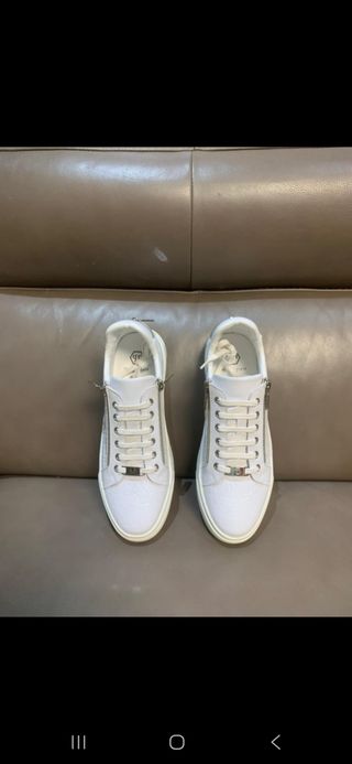 Scarpe Philipp Plein Uomo 44 Bianche Argento