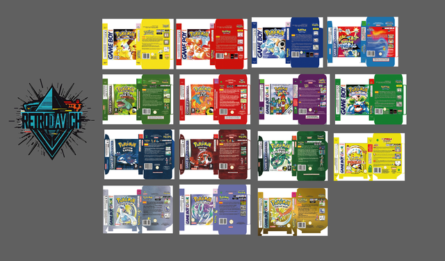 Conjunto de Caixas de Substituição Pokémon GB, GBA, GBC