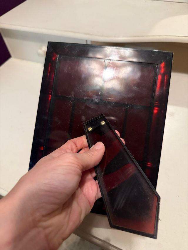 Stipite per foto in argento con design in bambù