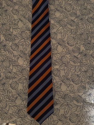 Corbata Dustin rayas azul y naranja