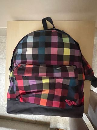 Mochila Roxy cuadros multicolor